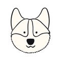 Corgi cute cartoon dog, puppy illustration