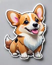 corgi dog sticker isolated decal family pet Royalty Free Stock Photo