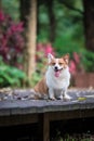 Corgi dogs playing in the Park Royalty Free Stock Photo