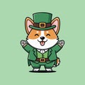 Corgi Leprechaun - A St. Patricks Day Celebration Royalty Free Stock Photo