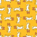 Corgi pattern seamless. small dog background. cute pet vector texture