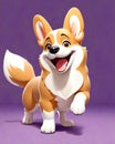 Corgi puppy dog furry animal pet cartoon character illustration