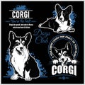 Corgi - vector set for t-shirt, logo and template badges