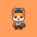 Corgi Viking Cute Creative Kawaii Cartoon Mascot