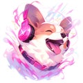 corgi wearing wireless headphones 2