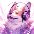 corgi wearing wireless headphones 3