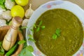 Coriander ( cilantro) and mint chutney in a bowl Royalty Free Stock Photo