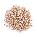 Coriander seeds isolated on a white background Royalty Free Stock Photo