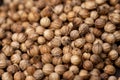 Coriander seeds macro clear view.