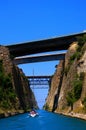 Corinth canal by boat