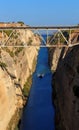 The Corinth canal, peloponnese, greece, Seaway Royalty Free Stock Photo