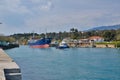 Corinth Canal, tidal waterway across the Isthmus of Corinth in Greece, joining the Gulf of Corinth with the Saronic Gulf Royalty Free Stock Photo