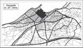 Corinth Greece City Map in Black and White Color in Retro Style. Outline Map
