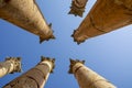 Corinthian capitals decorating the columns of the Temple of Artemis, Jerash, Gerasha, Jordan Royalty Free Stock Photo