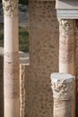 Corinthian capitals of roman theater colums at Cartagena, Spain