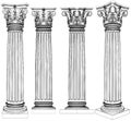 Corinthian Column Vector. Illustration Isolated On White Background. Royalty Free Stock Photo