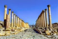 Corinthian Columns Ancient Roman Road City Jerash Jordan Royalty Free Stock Photo