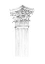 Corinthian order. Column. Isolated on a white background Royalty Free Stock Photo