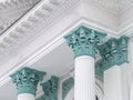 Corinthian order columns, architectural detail of Organ Hall building Sala cu Orga, Chisinau Royalty Free Stock Photo