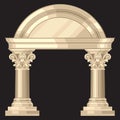 Corinthian realistic antique greek temple with