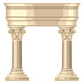 Corinthian realistic antique greek temple with