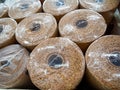 Cork backed rolls for floor laminates Royalty Free Stock Photo