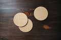 Cork beer coasters Royalty Free Stock Photo