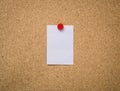 Cork board with blank note paper Royalty Free Stock Photo