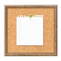 Cork Board With Blank Note Paper And Green Pin Royalty Free Stock Photo