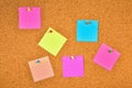 Cork board with blank notes Royalty Free Stock Photo