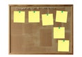 Cork board with empty post-its Royalty Free Stock Photo