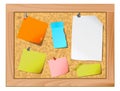 Cork board with note papers