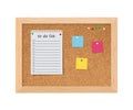 Cork board with notes messages and to do list