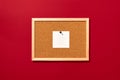 Cork board with one pinned blank note Royalty Free Stock Photo