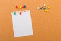 Cork board with pinned colored blank notes - Image Royalty Free Stock Photo