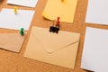 Cork board with pinned colored blank notes - Image Royalty Free Stock Photo