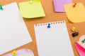 Cork board with pinned colored blank notes - Image Royalty Free Stock Photo