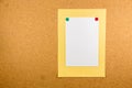 Cork board with sticky note pinned Royalty Free Stock Photo