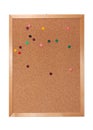 Cork board with tacks Royalty Free Stock Photo