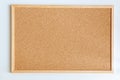 Cork board with wooden frame isolated on white background Royalty Free Stock Photo