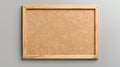 Cork Board with Wooden Frame on Solid Color Background. Royalty Free Stock Photo