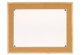 Plain oblong poster paper pinned to a cork bulletin board, copy space Royalty Free Stock Photo