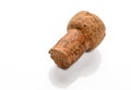 Champagne cork on white background Royalty Free Stock Photo