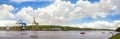 Cork city, river Lee, container port, from Blackrock