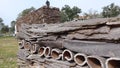 Cork, Cork pieces. Many pieces from the cork oak bark, natural raw material, stacked on a truck ready to transportation Royalty Free Stock Photo