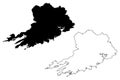 Cork County Council Republic of Ireland, Counties of Ireland map vector illustration, scribble sketch Cork map