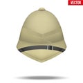 Cork helmet hat for safari or explorer vector