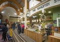 CORK, IRELAND. APRIL 19, 2022. English Market inside. Shops and people buying some food