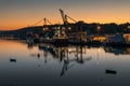 Cork Ireland city center harbor panorama view morning sunrise cold weather water colors industrial