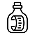 Cork message bottle icon outline vector. Empty sea Royalty Free Stock Photo